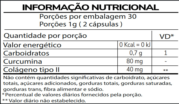 Cúrcuma Com Colágeno Tipo II